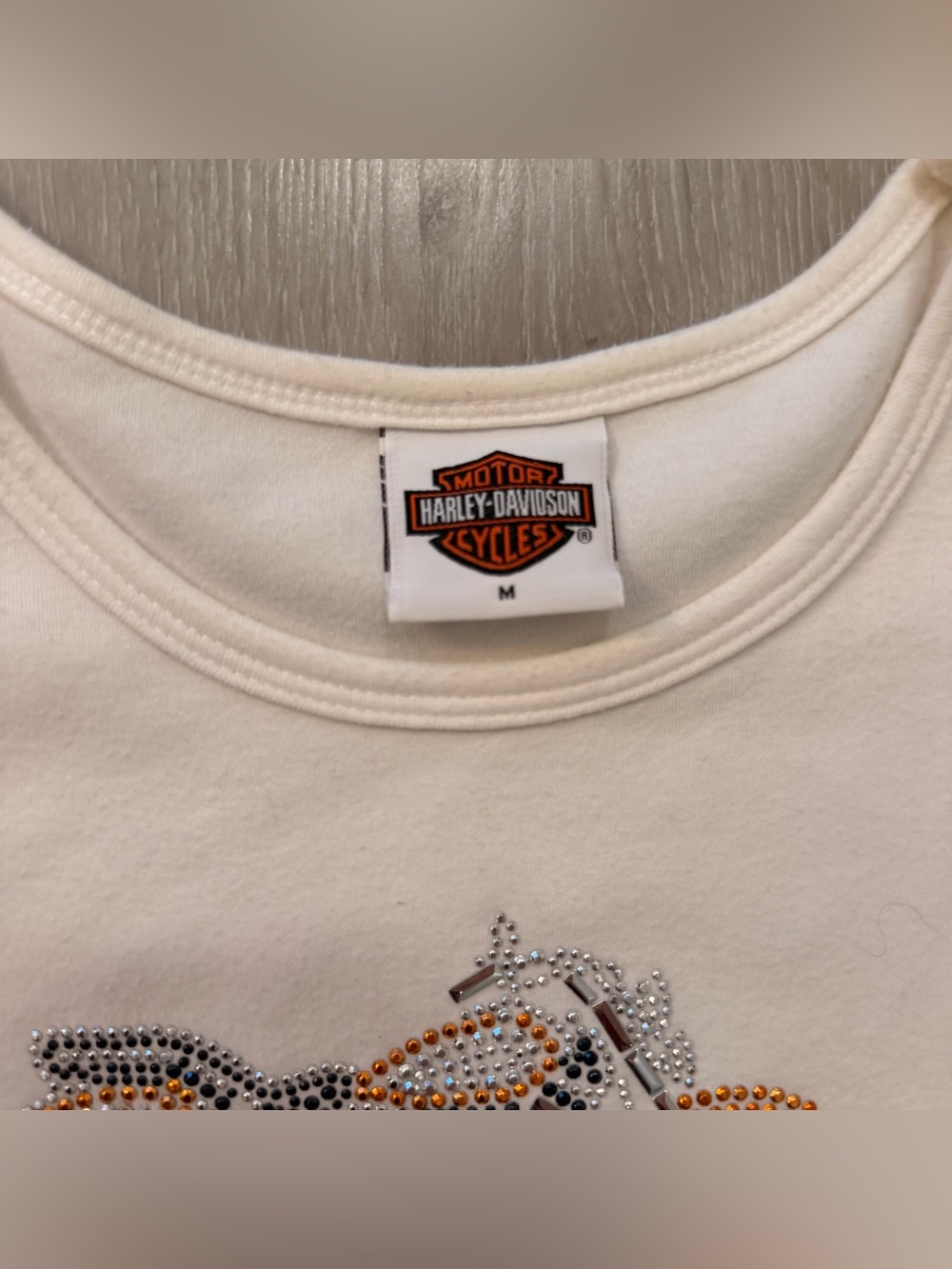 🎰 Vintage Ft. Lauderdale Harley-Davidson Rhinestone Baby Tee 🎰 - Picture 3 of 7